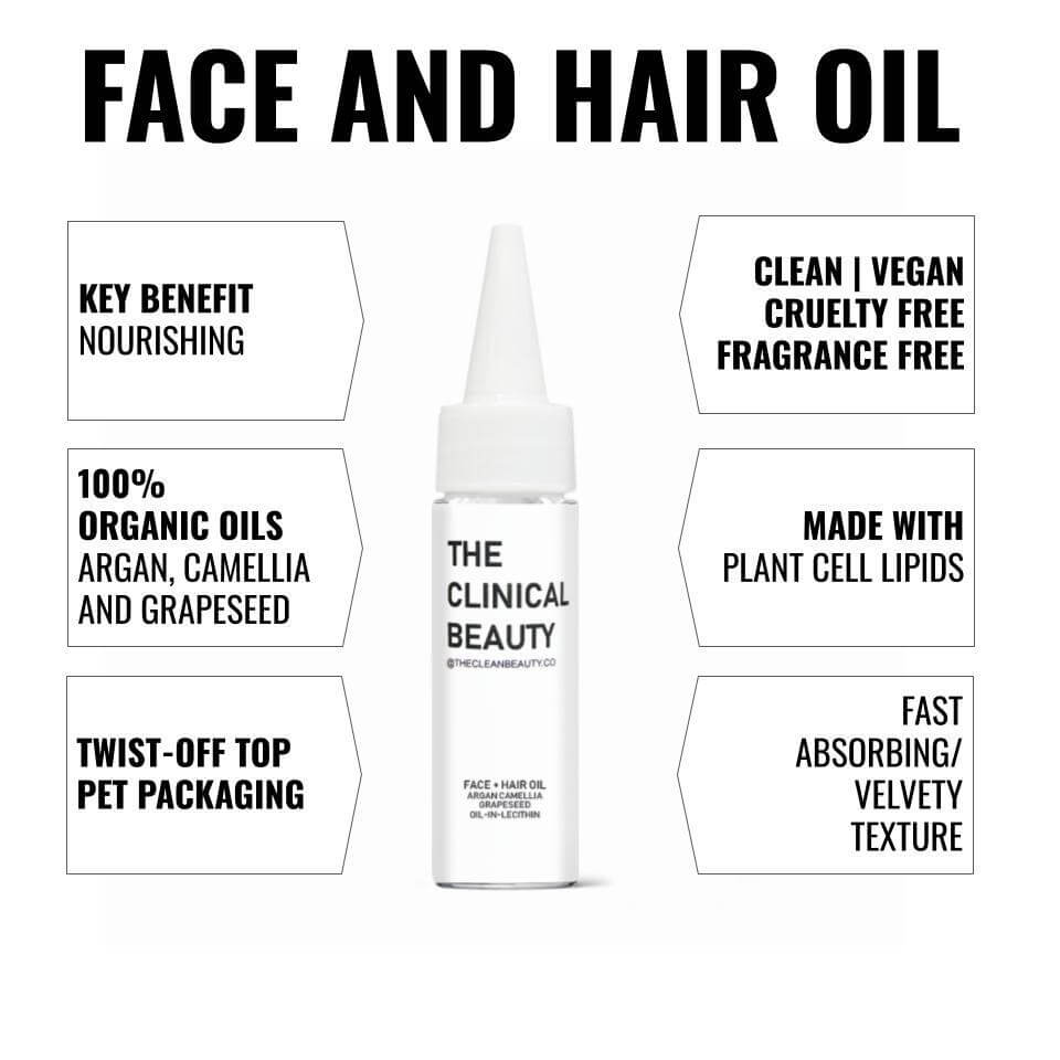 Face and Hair Oil available at The Clean Beauty